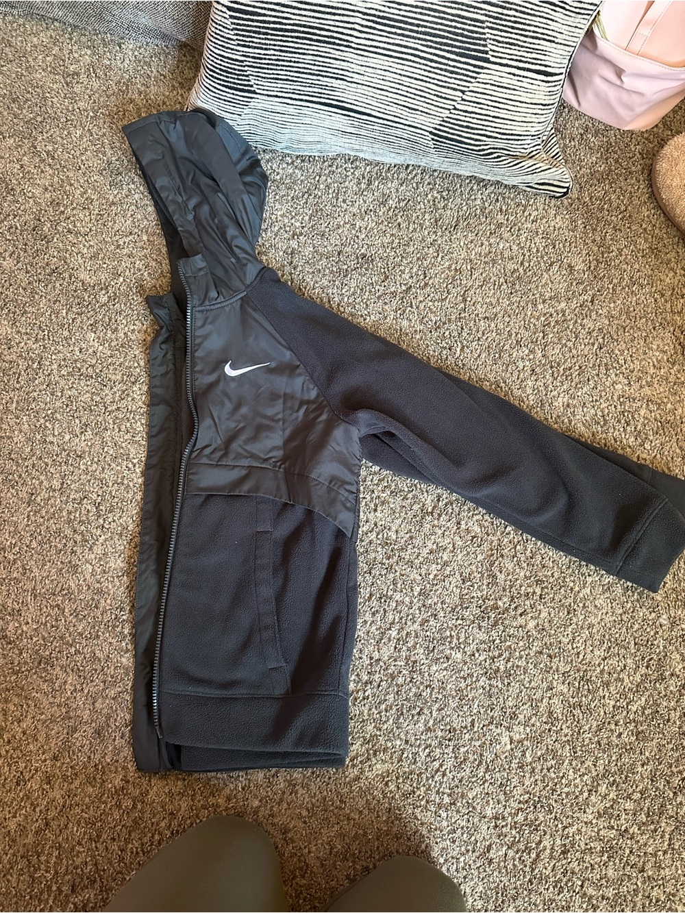 Nike Black Hooded Hybrid Jacket for Kids